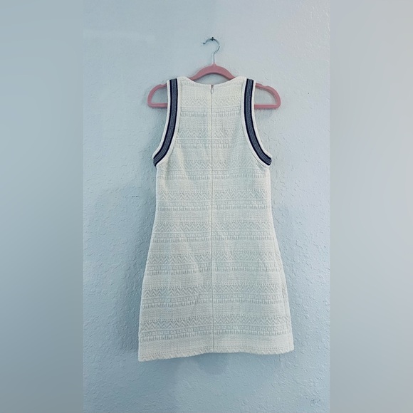The Kooples White Ribbed Tank Dress with Black Trim - Picture 8 of 8